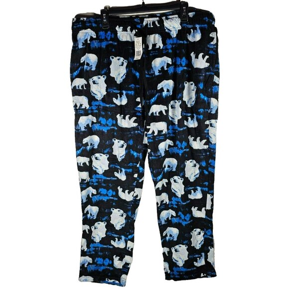 Cuddl Duds Fleece Pajama Pants NWT Wide Leg Men's XXL (38x30") Polar Bear Print - Picture 1 of 9